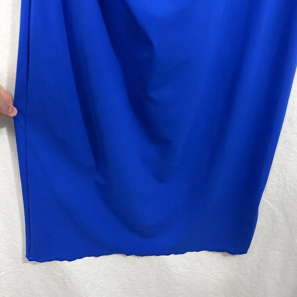 Sweaty Betty Shayla Ruched Long Sleeve Midi Dress Electric Blue Womens S Sculpt - Picture 7 of 16